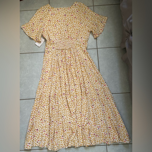 Free People In Full Bloom Smocked Waist Midi Dress - Picture 5 of 11